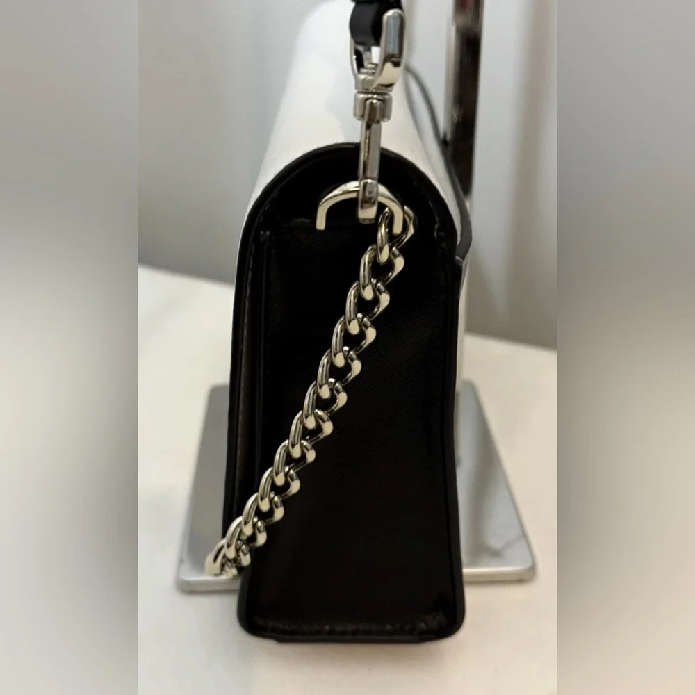Kate Spade Carson Color Block Black Gray and White Leather Crossbody Bag
